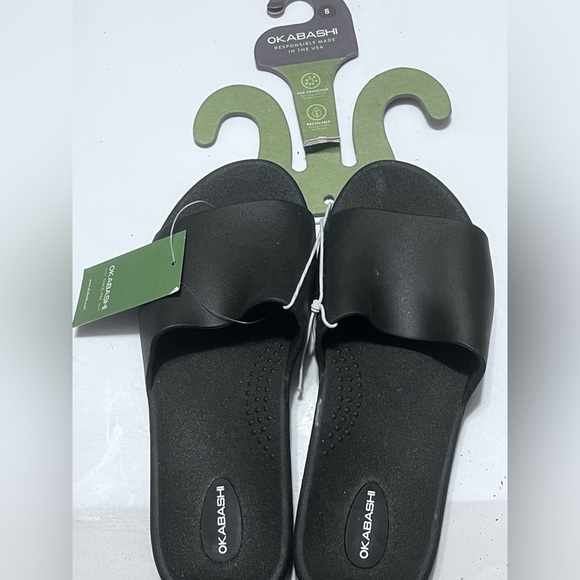 Okabashi Cruise Slide Sandals Womens Size 8 Eco-Friendly USA Black - Picture 2 of 5